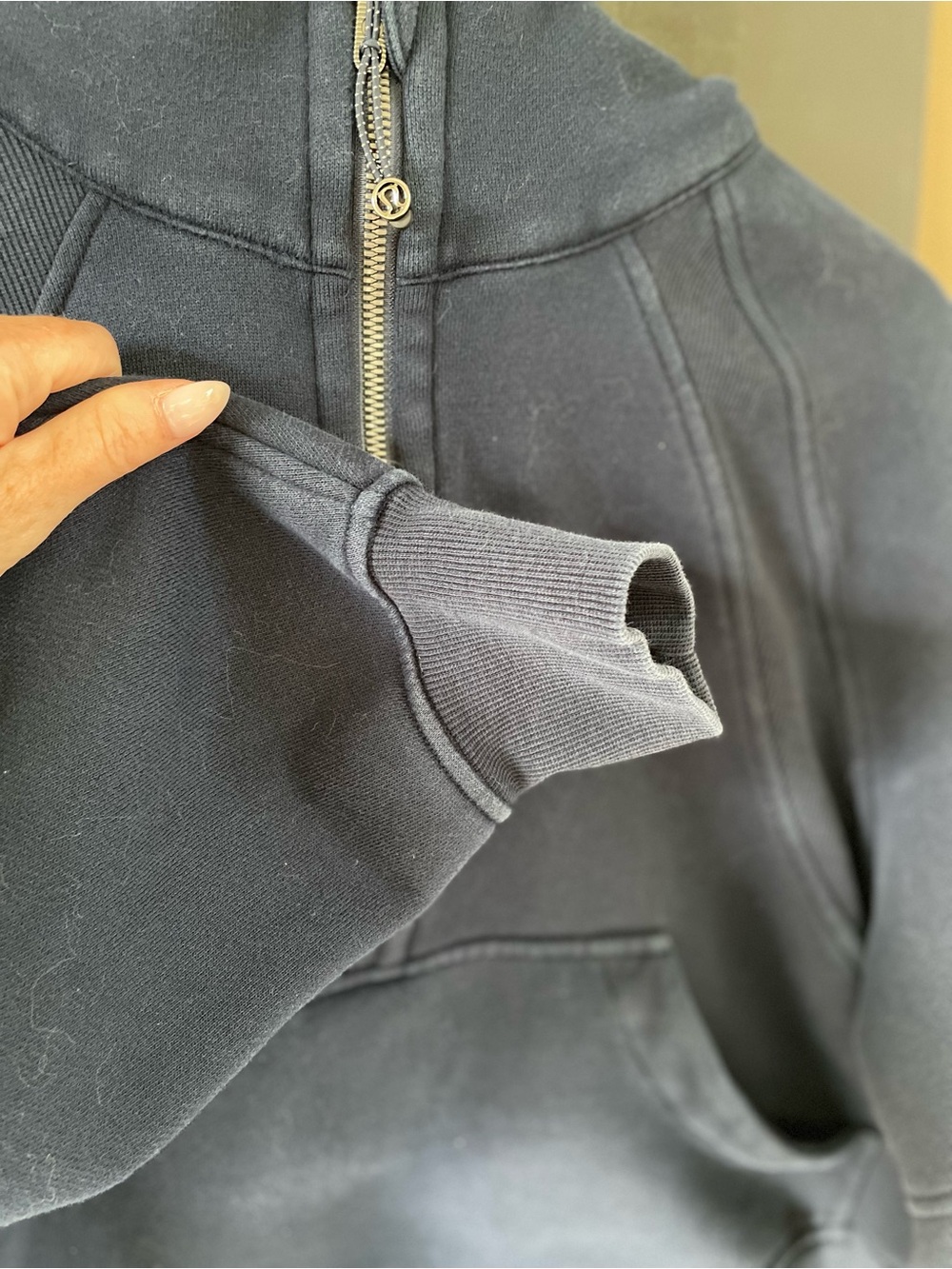 Lululemon Oversized Scuba Half-Zip Hoodie, Navy, XS/S - Picture 3 of 7